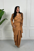 Brown Evil eye Embroidered Co-ordinate Set