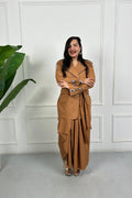 Brown Evil eye Embroidered Co-ordinate Set