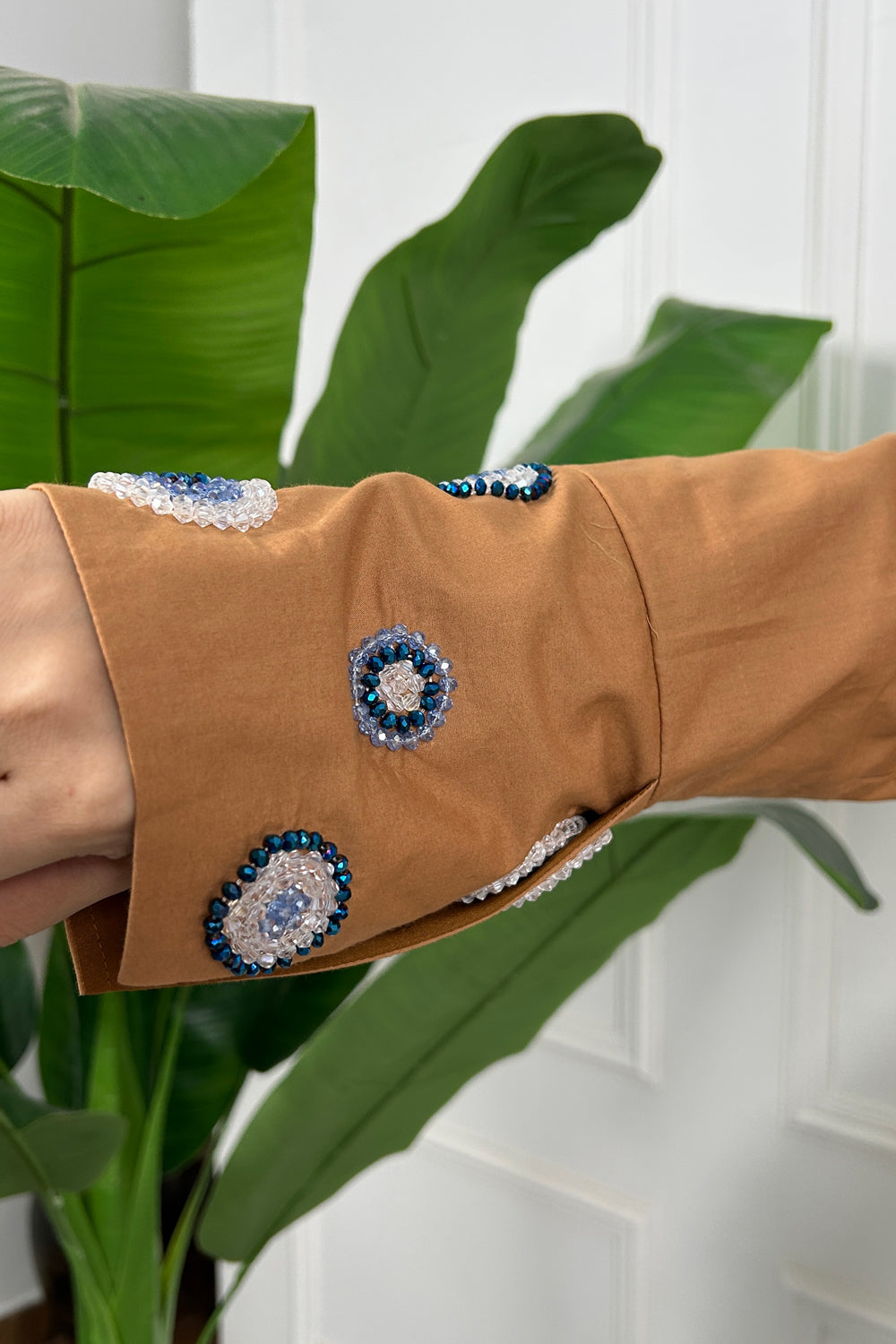 Brown Evil eye Embroidered Co-ordinate Set