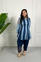 Dual Tone Embroidered Farsi Salwar Kurta Set