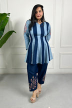 Dual Tone Embroidered Farsi Salwar Kurta Set