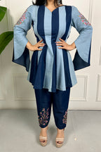 Dual Tone Embroidered Farsi Salwar Kurta Set