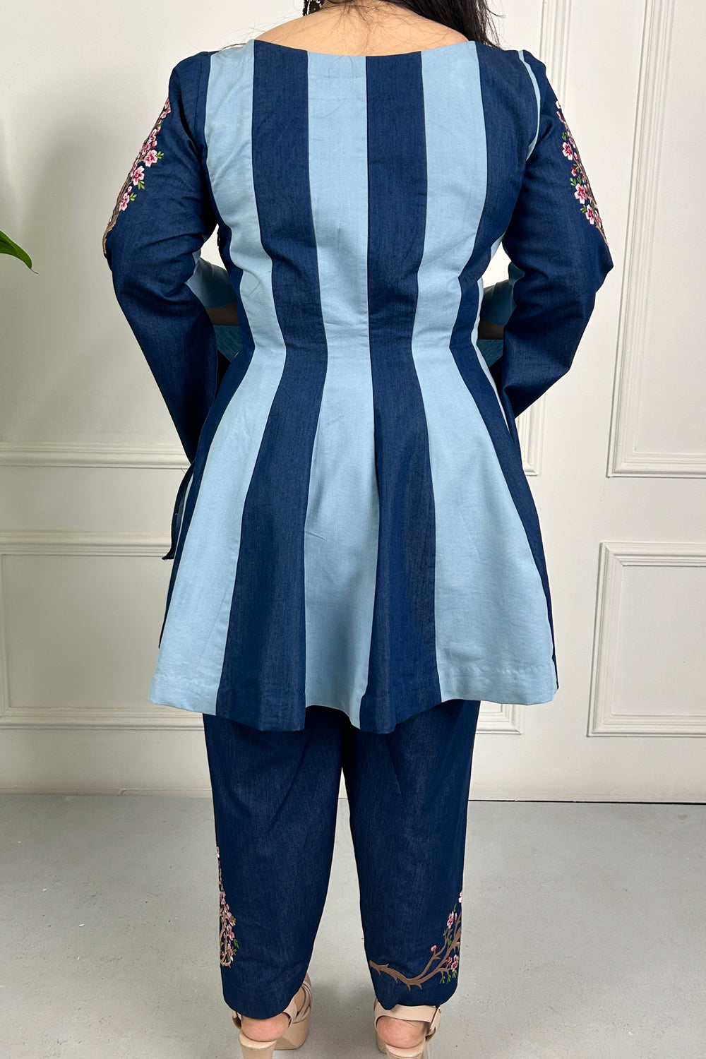 Dual Tone Embroidered Farsi Salwar Kurta Set