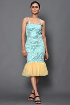 Daisy Printed Net Dress