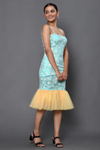 Daisy Printed Net Dress