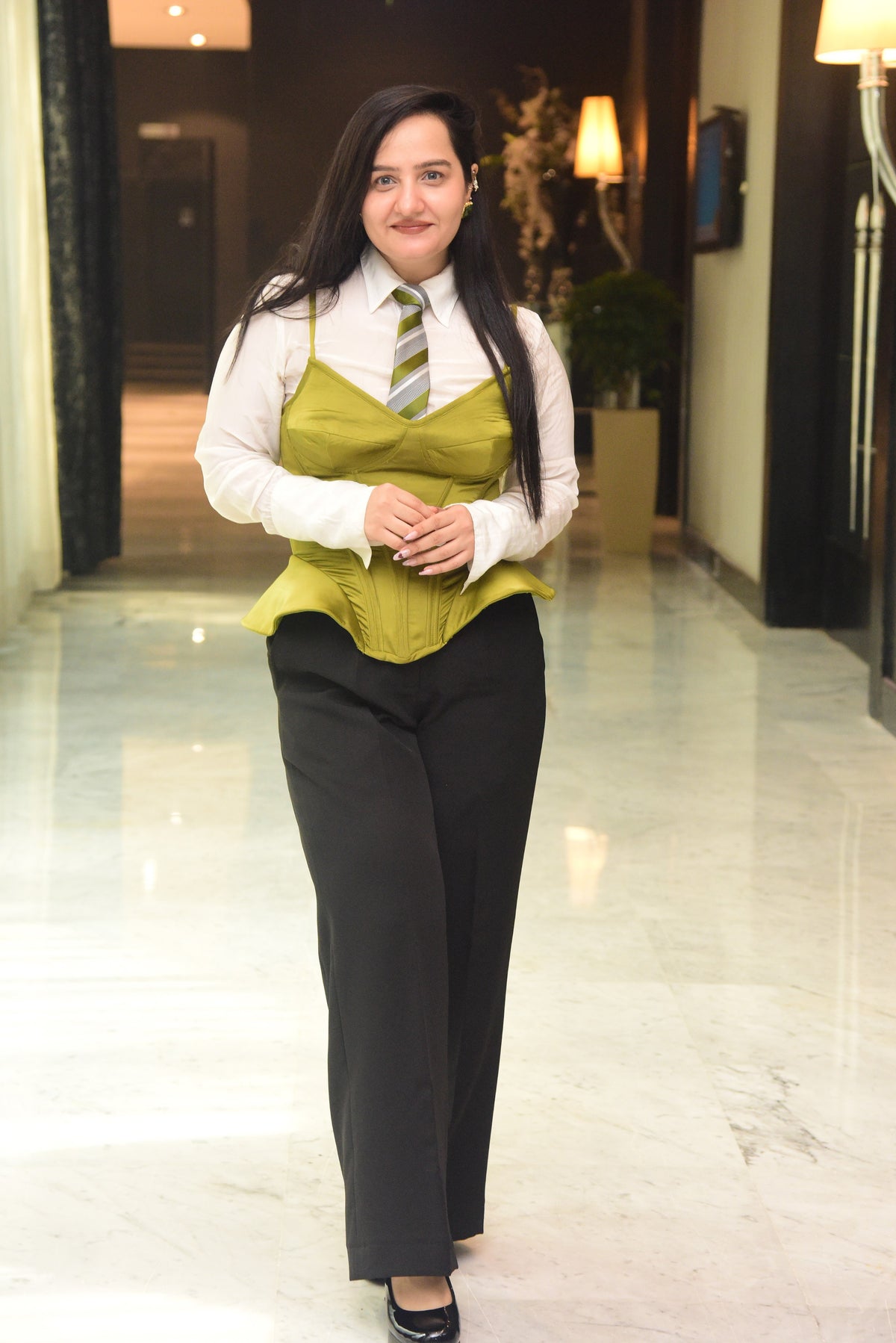 Green Corset with Shirt & Pant set