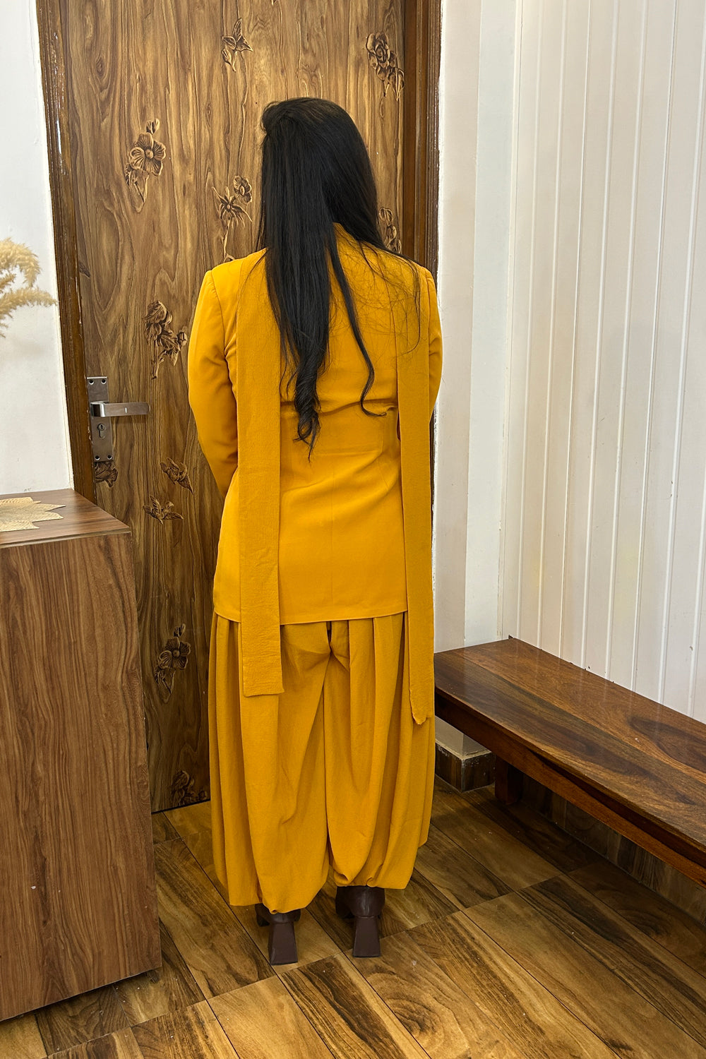 Mustard balloon pants Co-ord Set