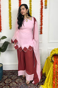Pink and Rust  Farsi Salwar Suit Set