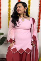 Pink and Rust  Farsi Salwar Suit Set