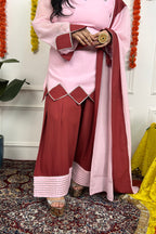 Pink and Rust  Farsi Salwar Suit Set