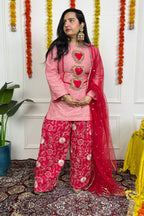 Dual Pink Tone Gota Patti Suit Set
