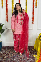 Dual Pink Tone Gota Patti Suit Set