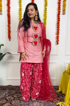Dual Pink Tone Gota Patti Suit Set
