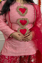 Dual Pink Tone Gota Patti Suit Set