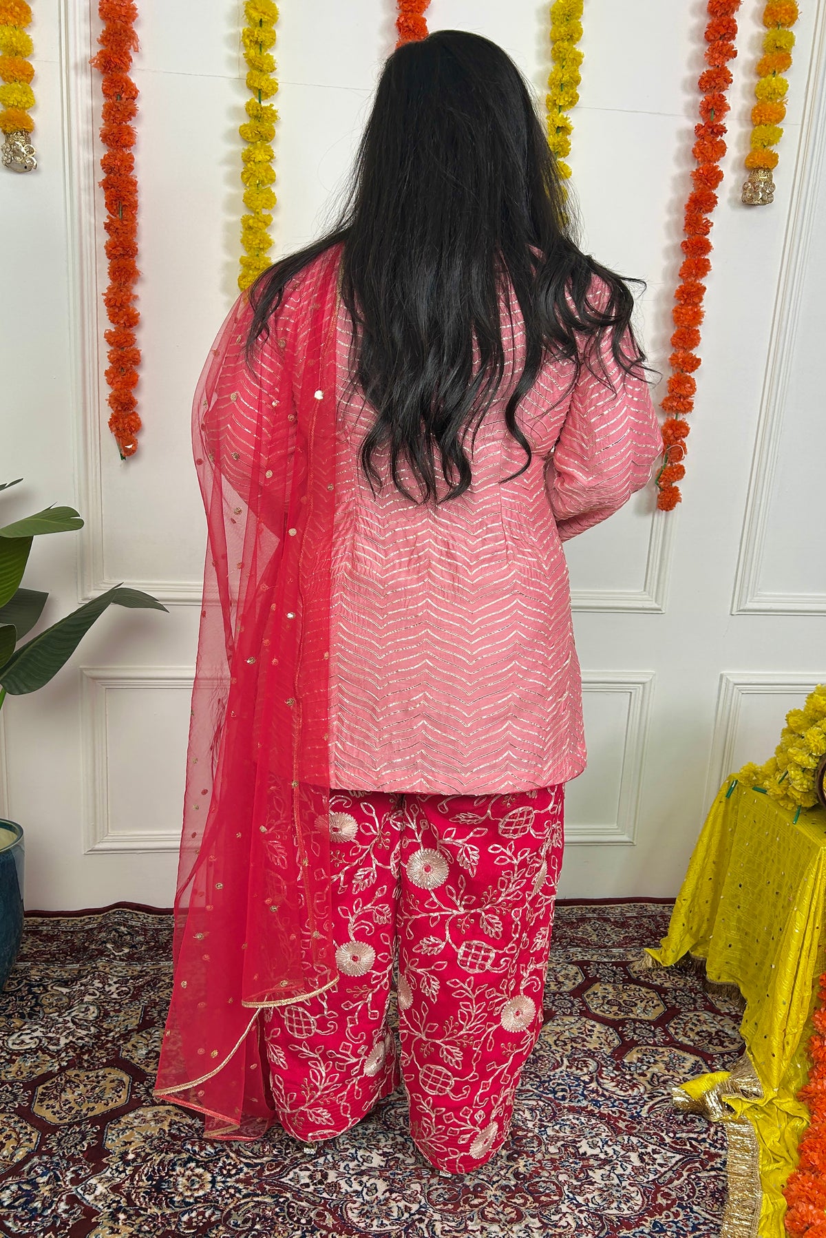 Dual Pink Tone Gota Patti Suit Set