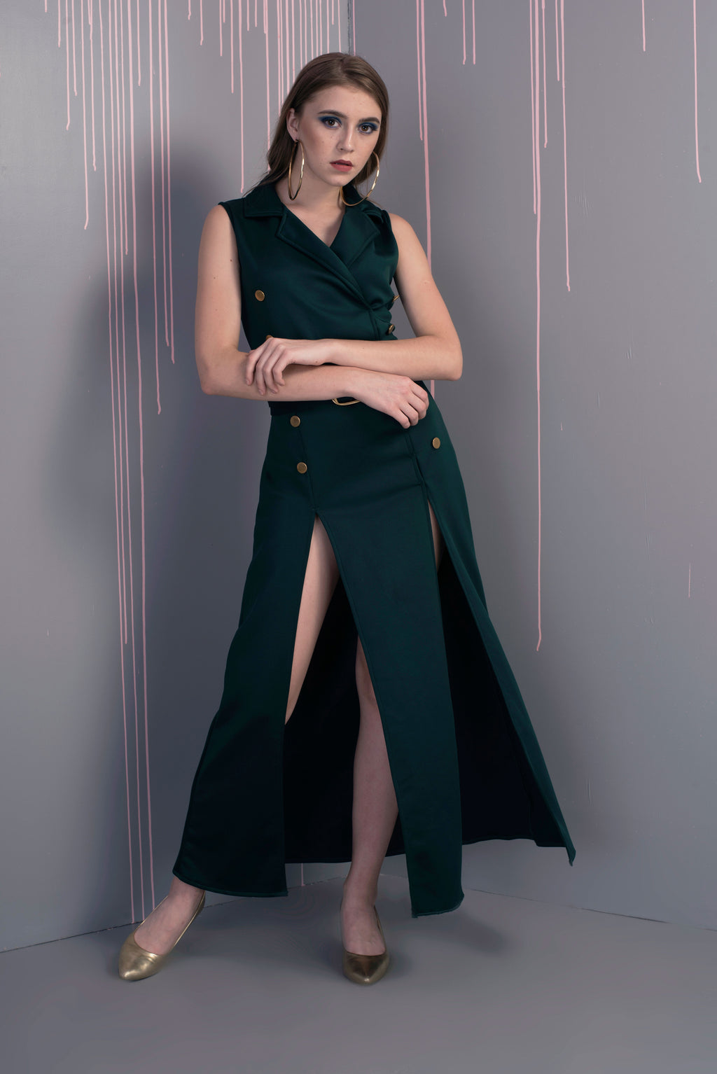 Imported Crepe Coat Dress