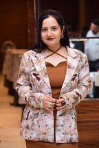 Linen Embroidered Coat with dress Set