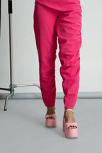Hot Pink Imported Crepe Jumpsuit