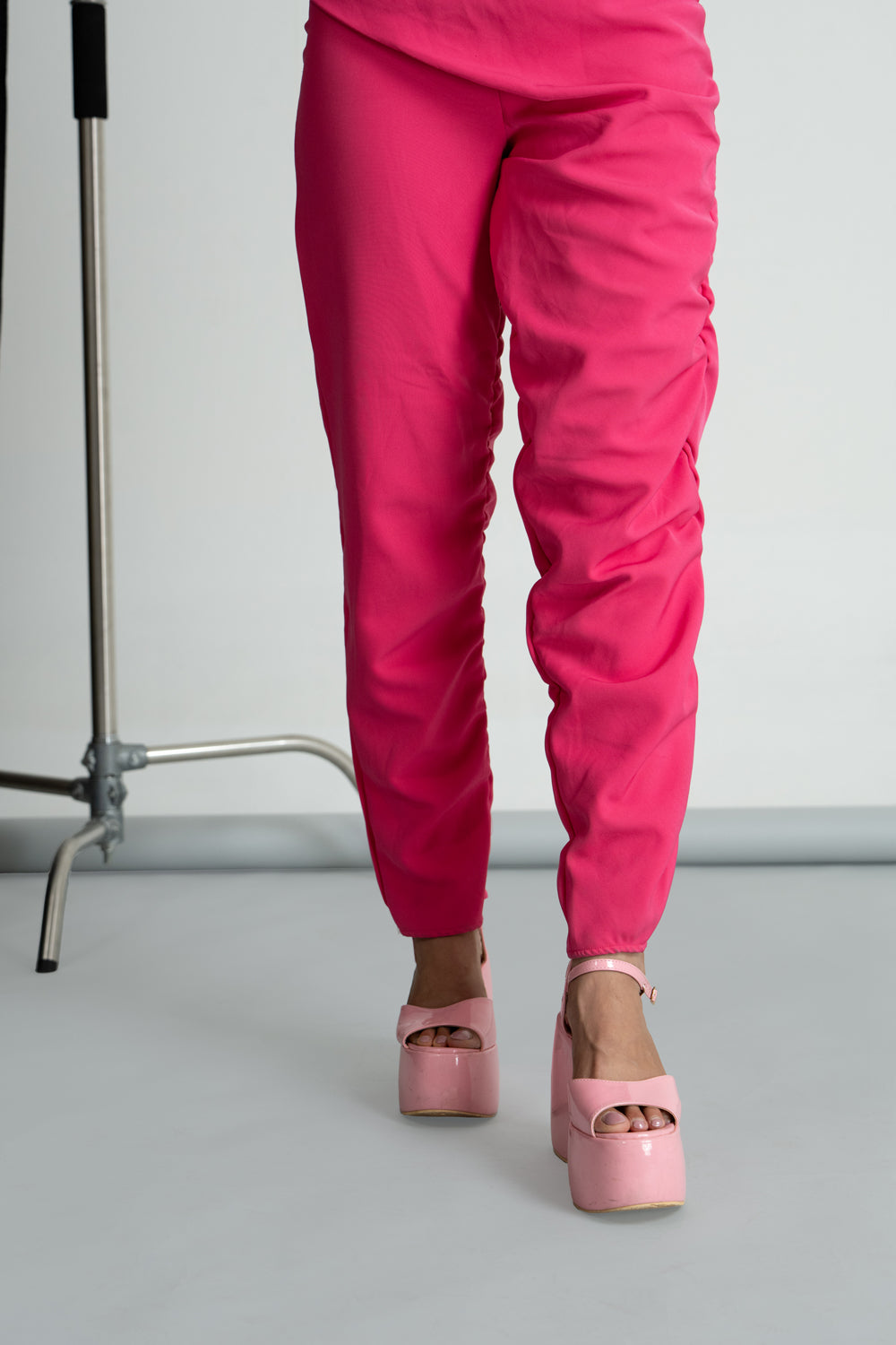 Hot Pink Imported Crepe Jumpsuit