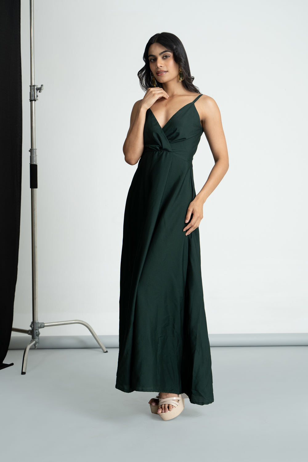 Bottle Green Wrap Dress