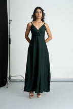 Bottle Green Wrap Dress