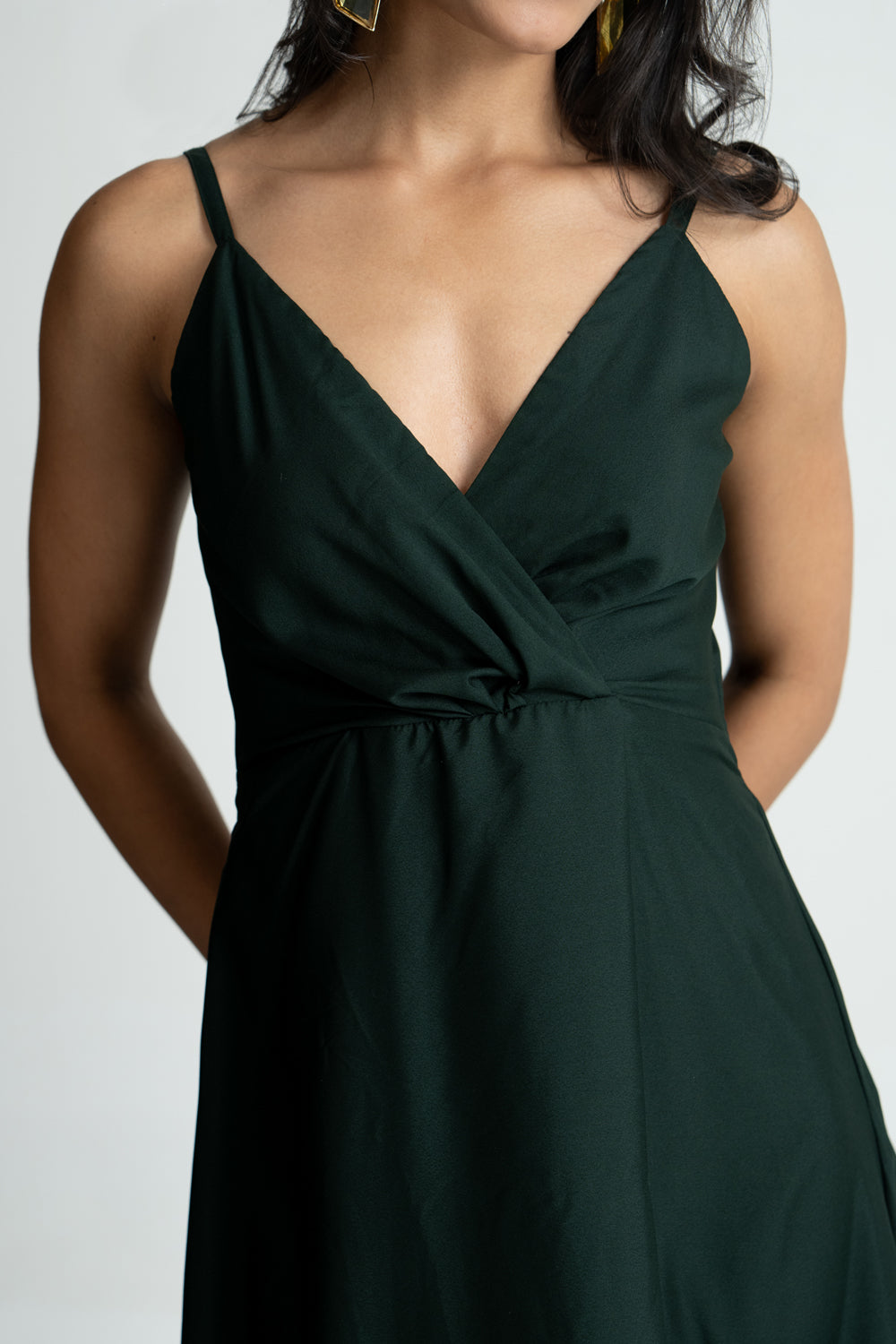 Bottle Green Wrap Dress