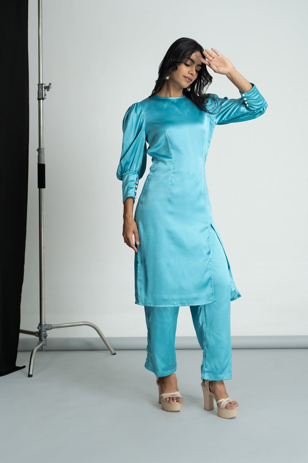 Sky Satin Co-ord Set