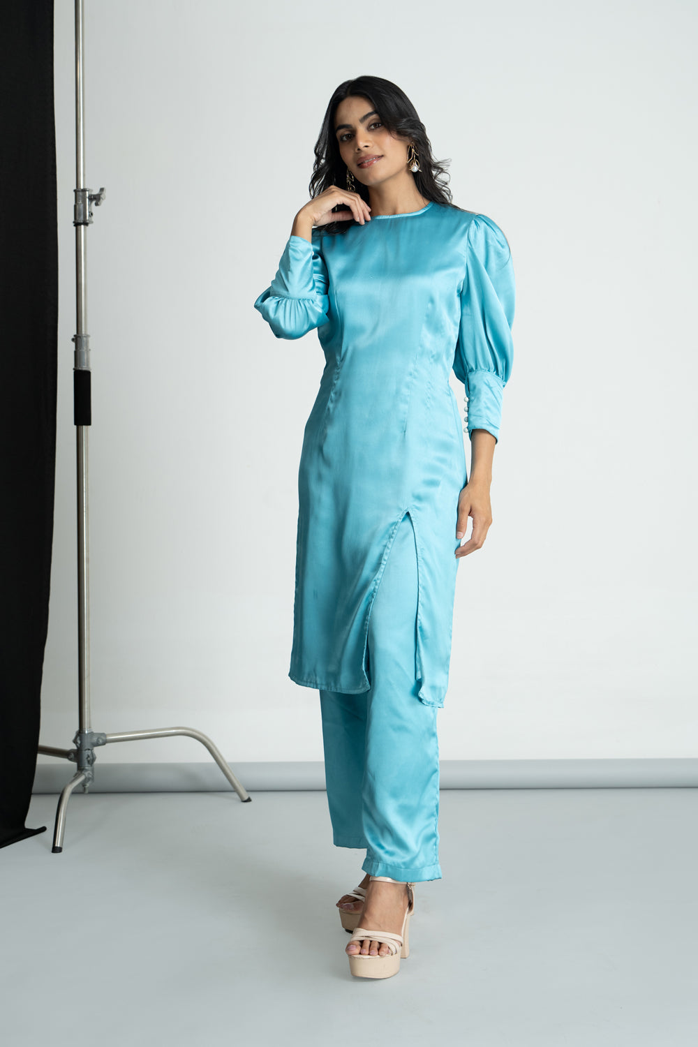 Sky Satin Co-ord Set