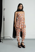 Floral printed peplum kurti and dhoti set