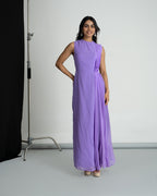 Lavender Pleated Georgette Dress