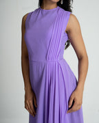 Lavender Pleated Georgette Dress
