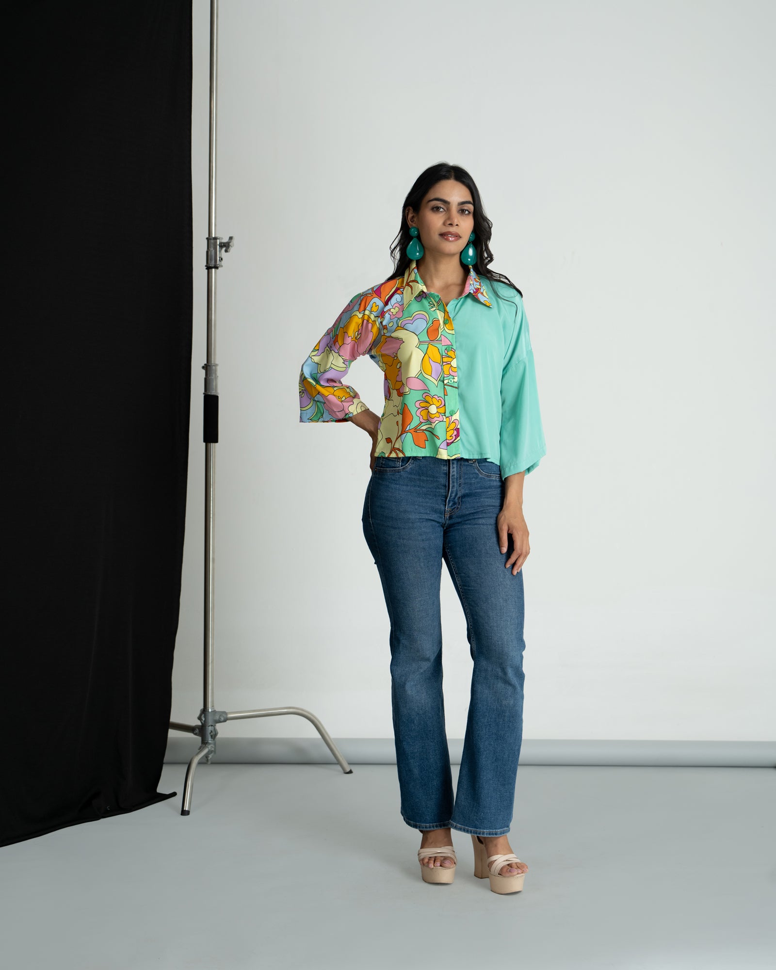 Mint Floral Shirt
