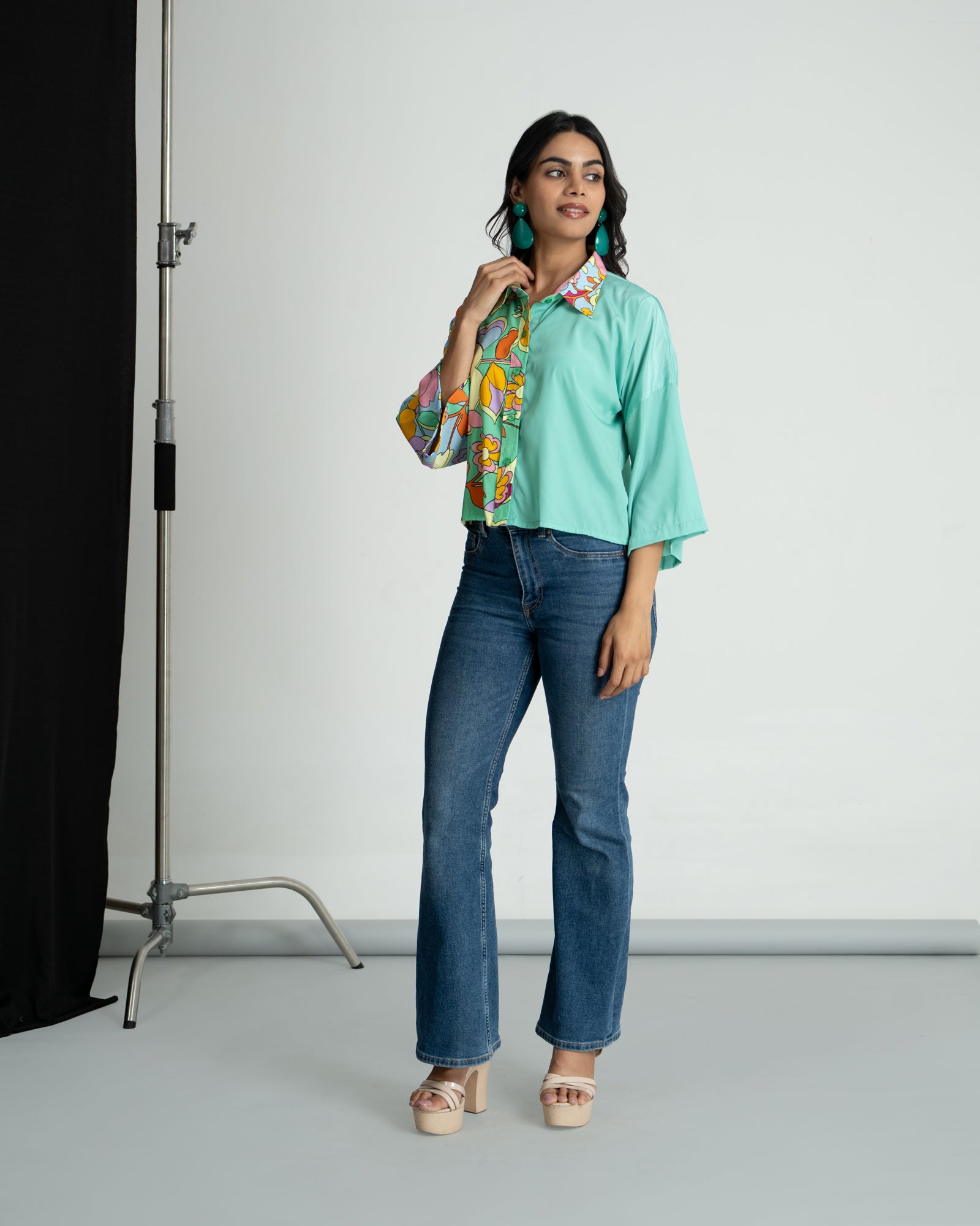 Mint Floral Shirt