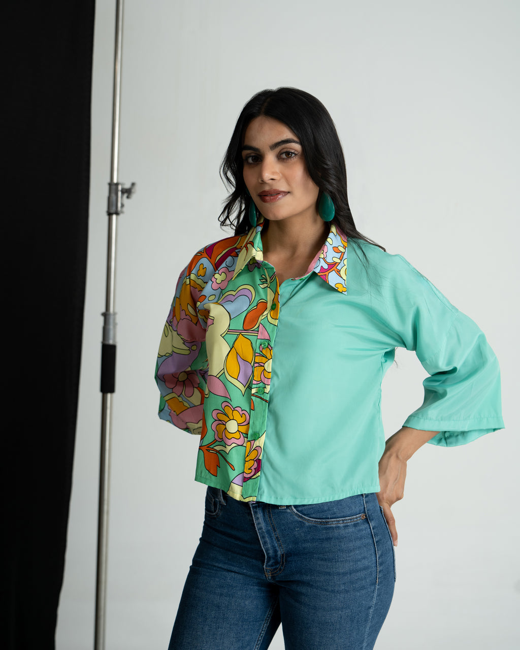 Mint Floral Shirt