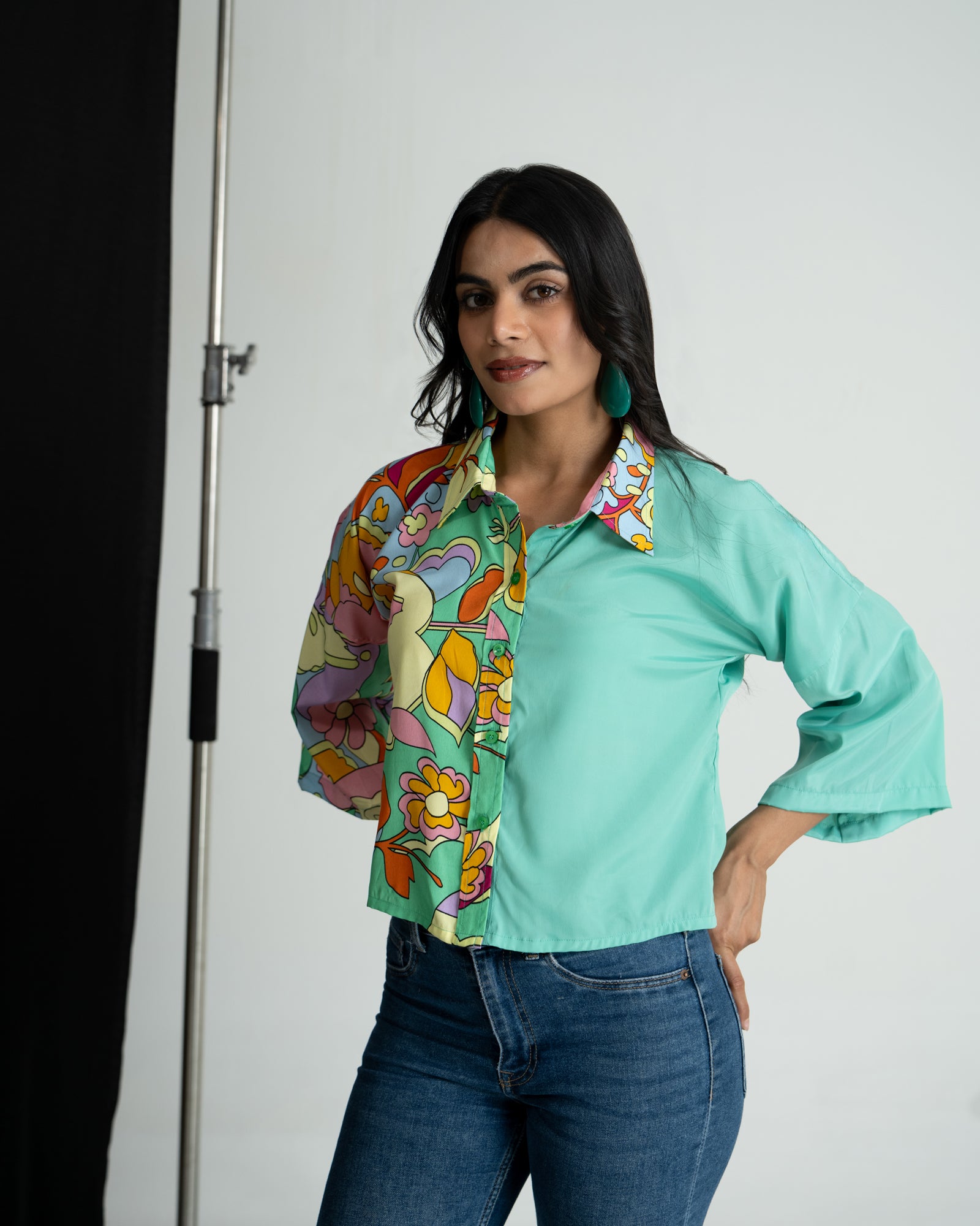 Mint Floral Shirt