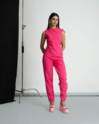 Hot Pink semi formal jumpsuit