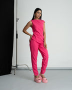 Hot Pink semi formal jumpsuit