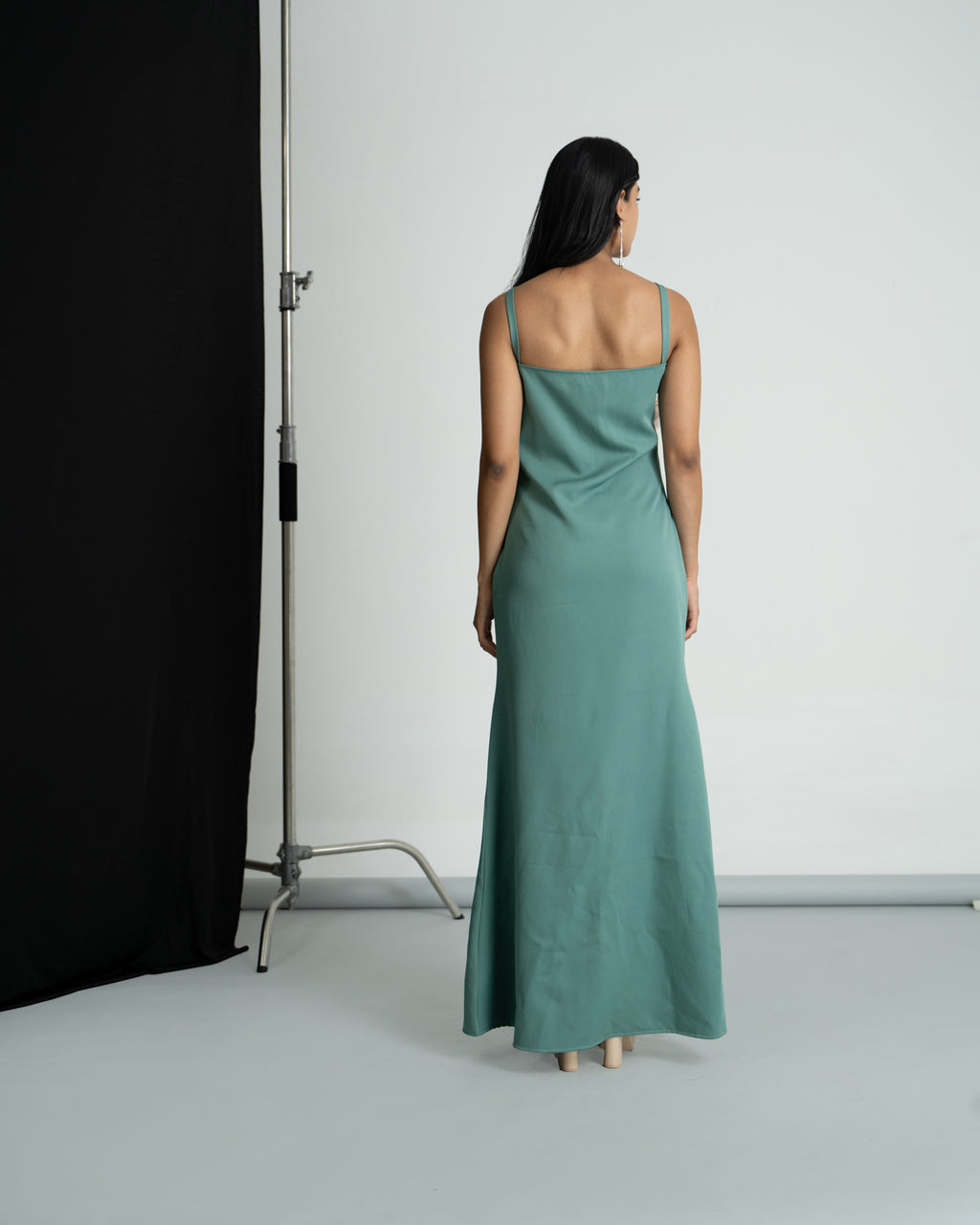 Mint Green 3D Floral Full Dress