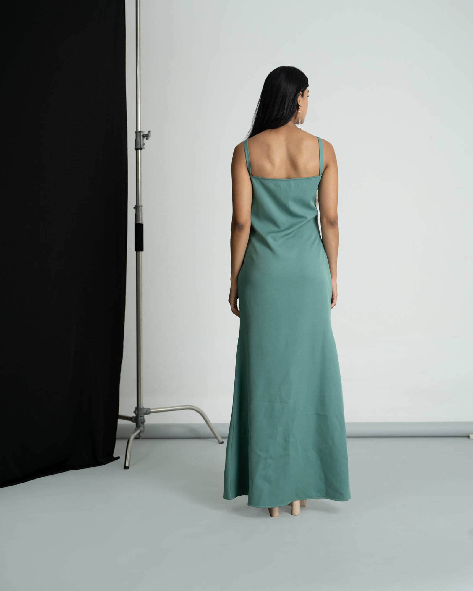 Mint Green 3D Floral Full Dress