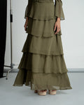 Olive Green Georgette Maxi Dress