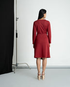 Maroon Coat Style Dress