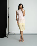 Cotton schiffli skirt top set