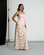 Peach pink off shoulder sequinse dress