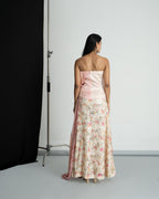 Peach pink off shoulder sequinse dress