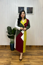 Multicolored Formal Coat Dress