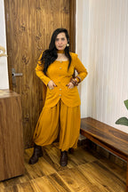 Mustard balloon pants Co-ord Set