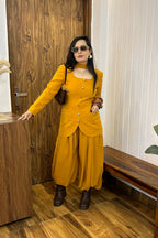 Mustard balloon pants Co-ord Set