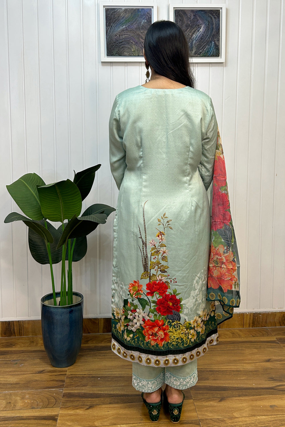 Pastel Green Pakistani suit Set