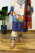 Dual Tone Embroidered Kurta Set