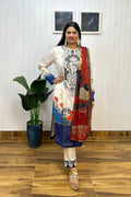 Dual Tone Embroidered Kurta Set